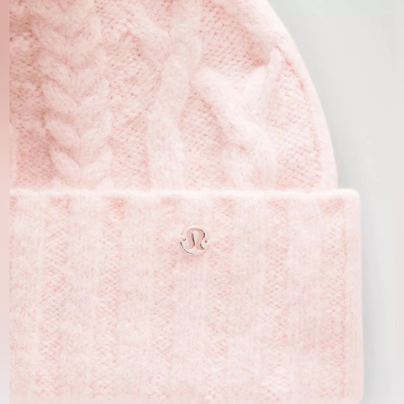 Lululemon Alpaca Wool-Blend Cable Knit Pom Beanie Heathered Blissful Pink main image 5